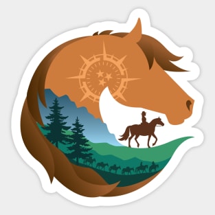 Horse Head Trail Riding Silhouette • Forest Sticker